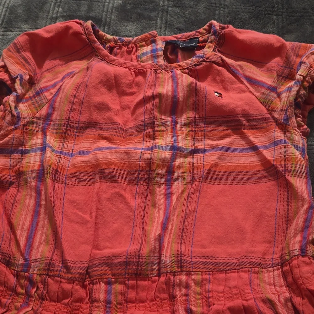Tommy Hilfiger Kids Faded Red Plaid Dress Set